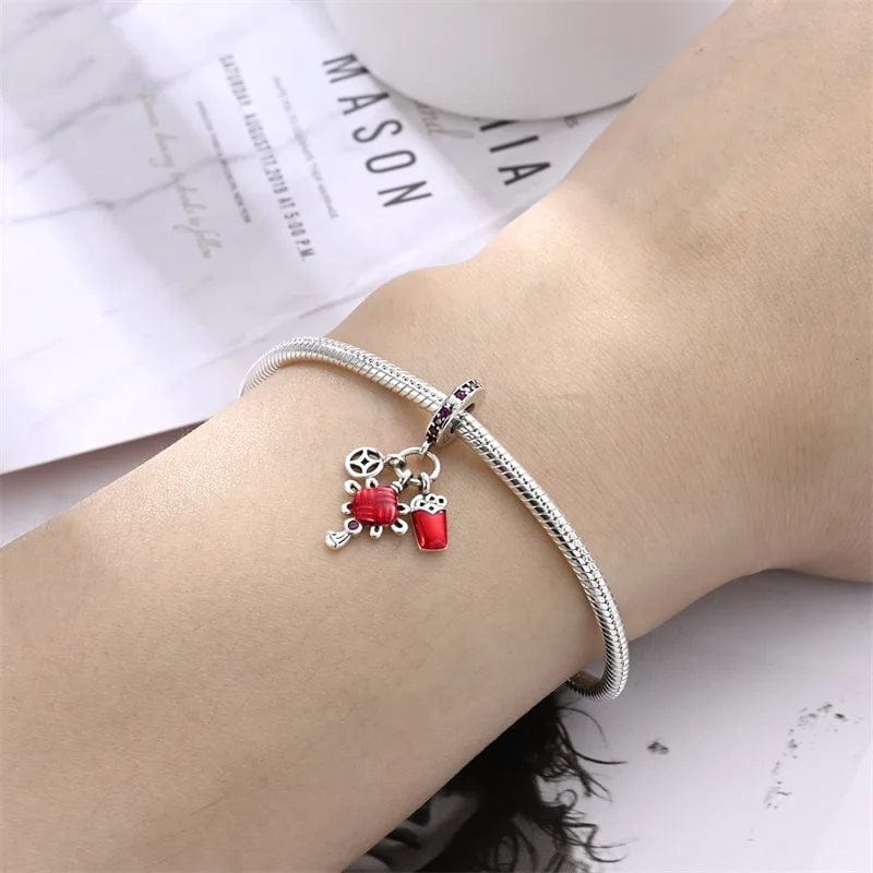 Liora Atelier Red Chinese Knot Triple Dangle Charm
