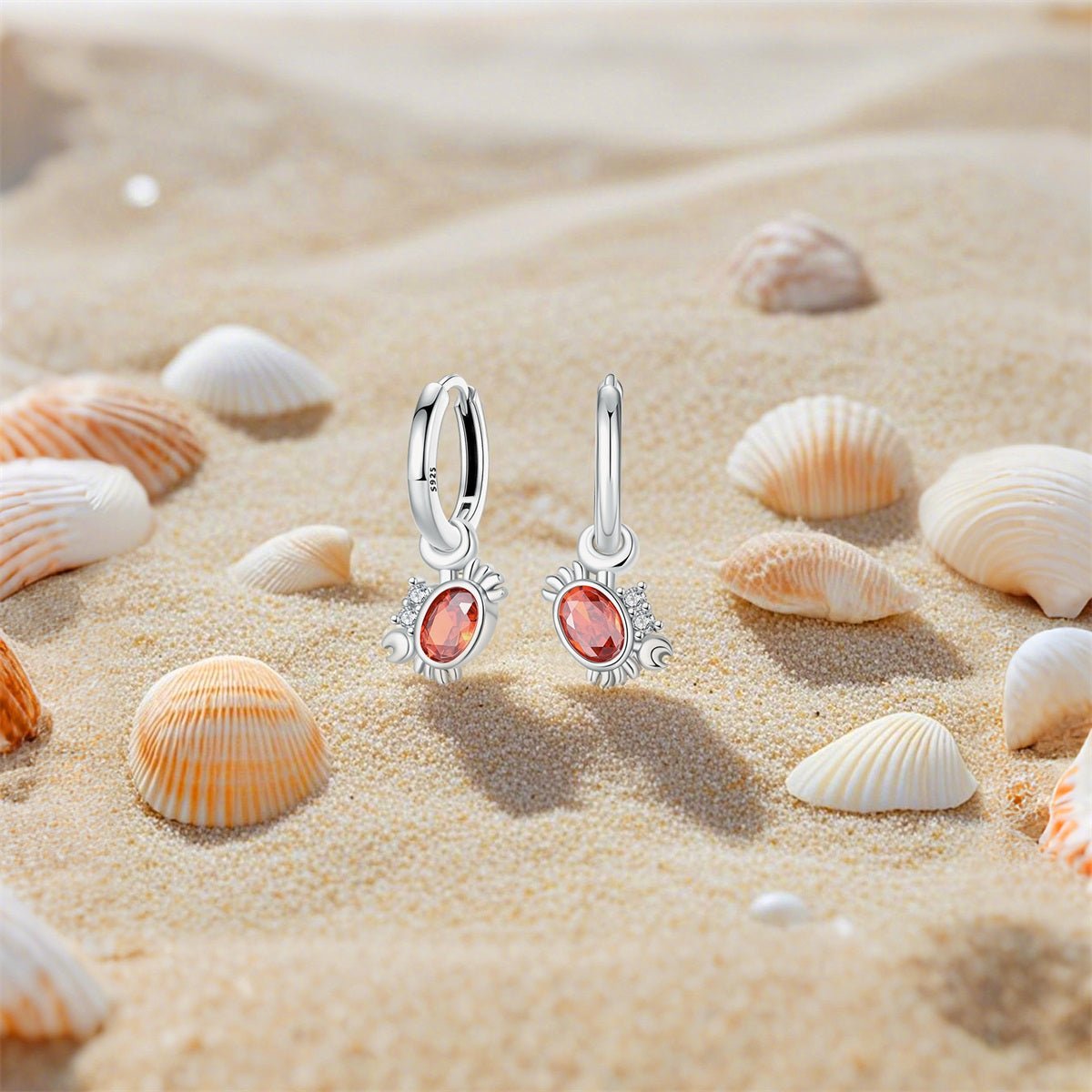 Liora Atelier Red Crab Hoop Earrings