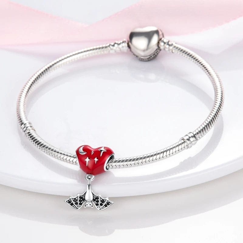 Liora Atelier Red Heart & Bat Dangle Charm