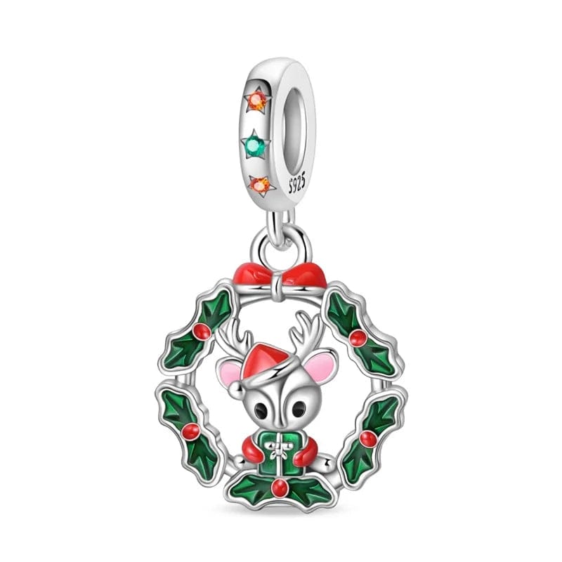 Liora Atelier Reindeer Holiday Wreath Charm