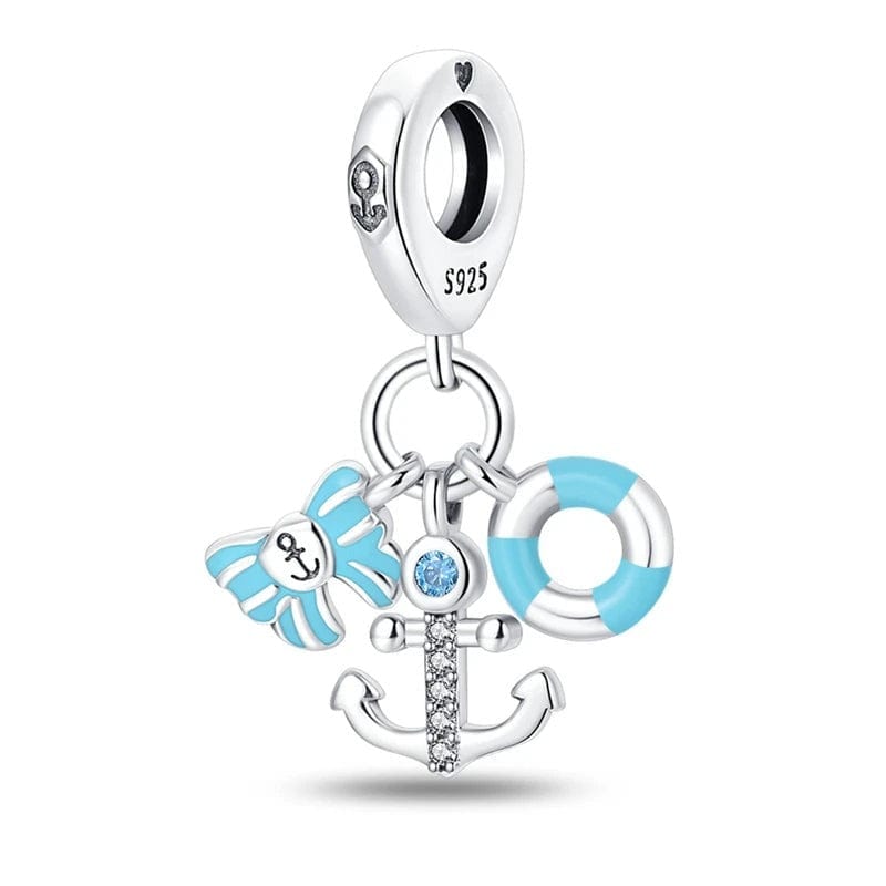Liora Atelier Ribbon, Anchor & Life Belt Triple Dangle Charm