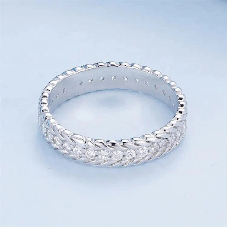 Liora Atelier Rope Design Sterling Silver Ring with Dazzling Crystals
