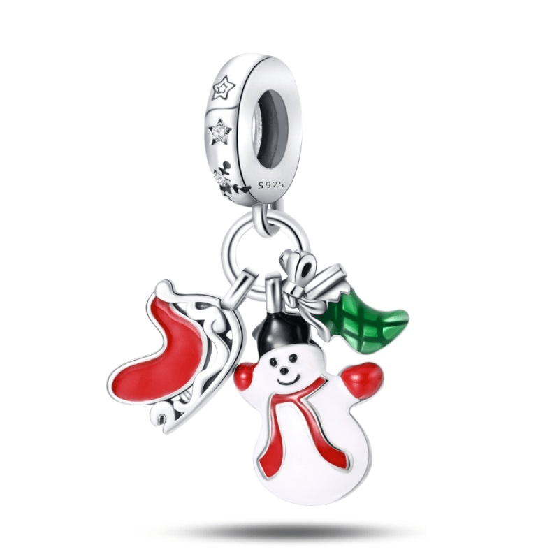 Liora Atelier Santa Sleigh, Snowman & Stocking Dangle Charm