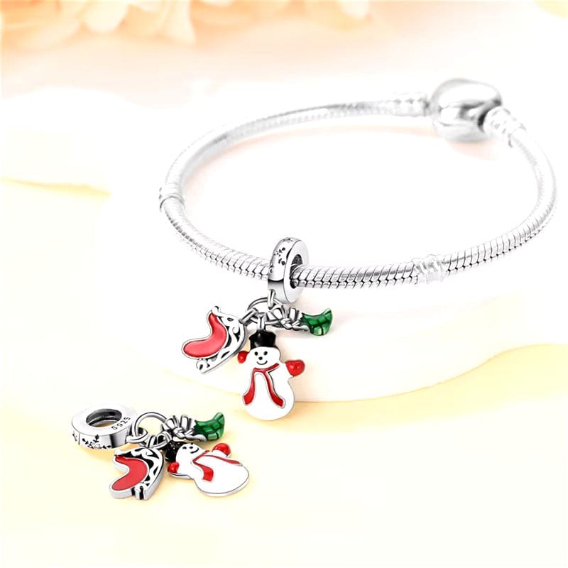 Liora Atelier Santa Sleigh, Snowman & Stocking Dangle Charm