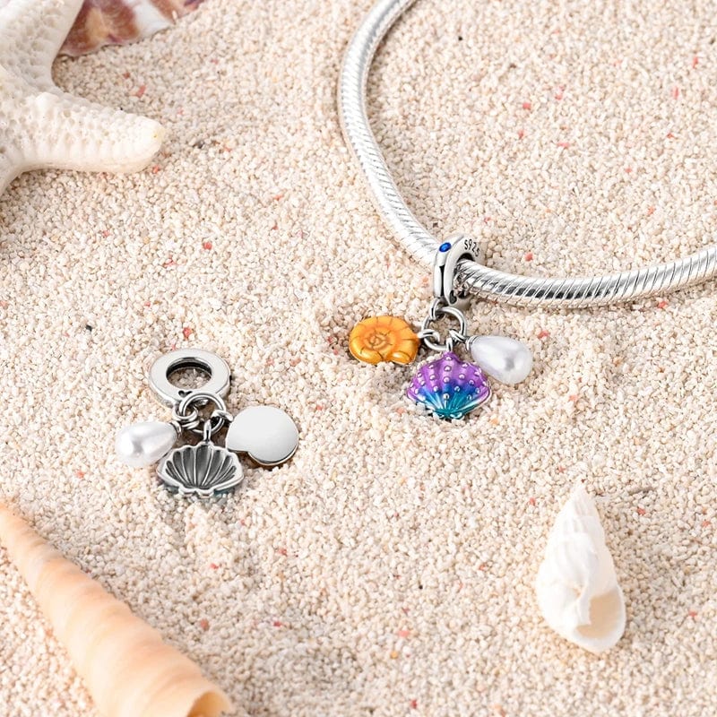 Liora Atelier Sea Shell, Clam & Pearl Triple Dangle Charm