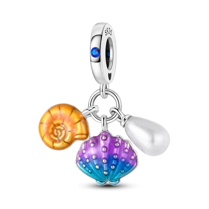 Liora Atelier Sea Shell, Clam & Pearl Triple Dangle Charm