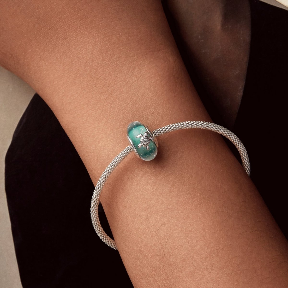 Liora Atelier Sea Turtle with Ocean Wave Murano Charm