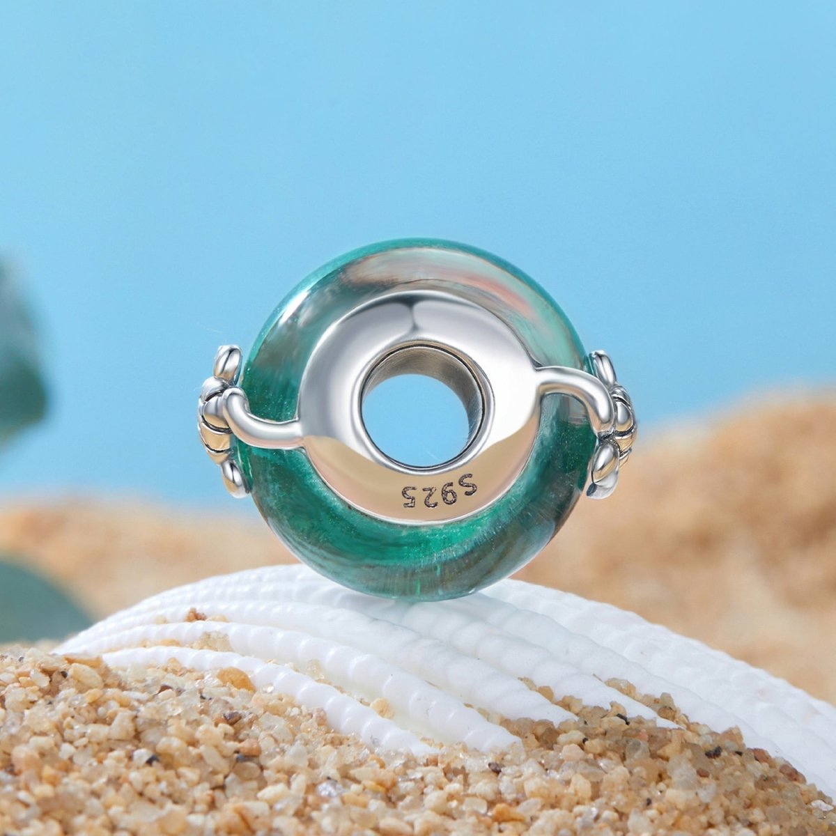 Liora Atelier Sea Turtle with Ocean Wave Murano Charm
