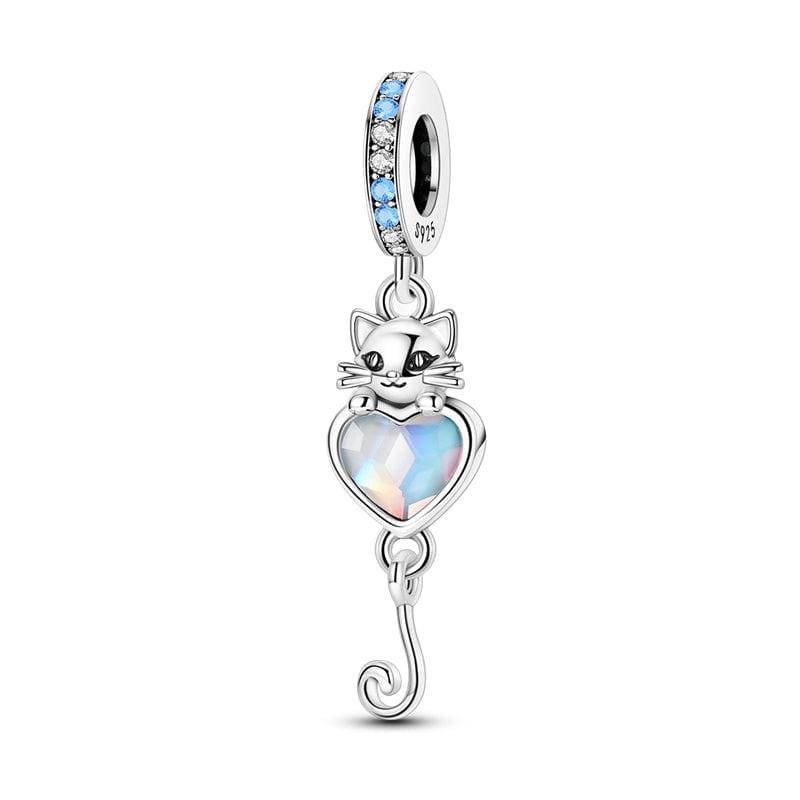 Liora Atelier Shimmering Heart Cat Love Dangle Charm