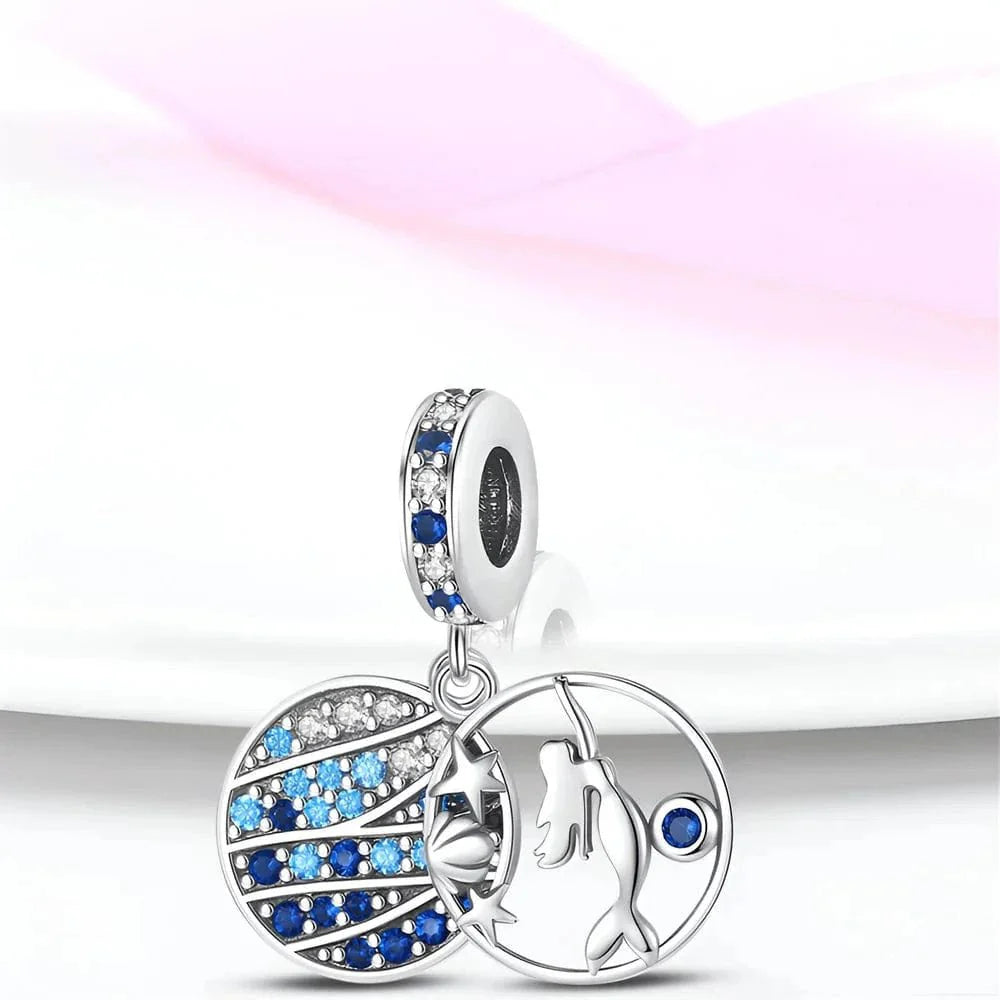 Liora Atelier Shimmering Ocean Blue Mermaid Dangle Charm