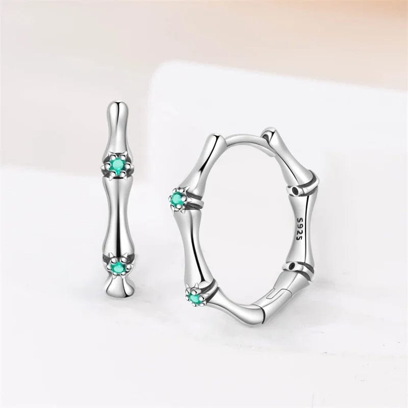Liora Atelier Silver Bamboo Hoop Earrings