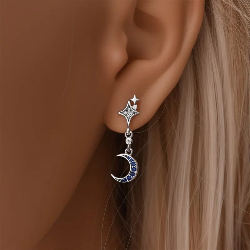 Liora Atelier Silver Moon & Star Dangle Earrings