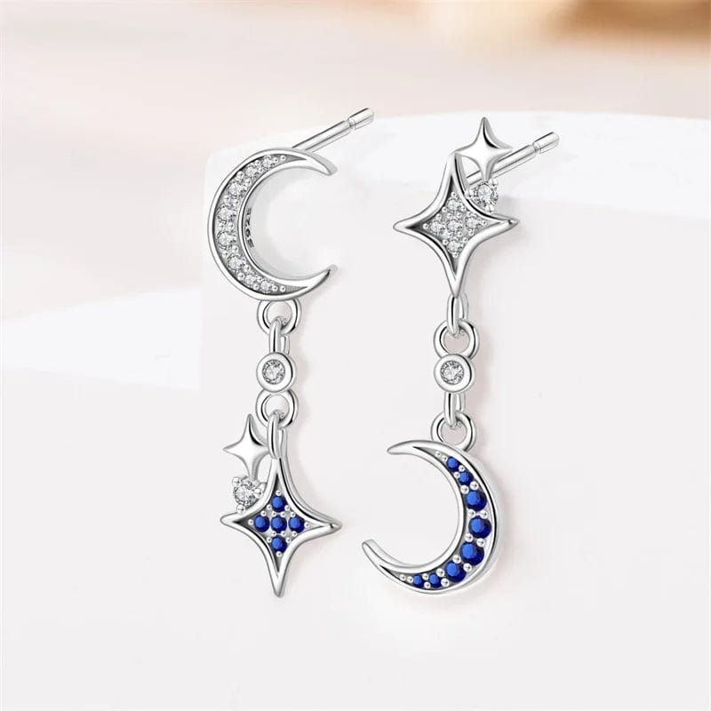 Liora Atelier Silver Moon & Star Dangle Earrings