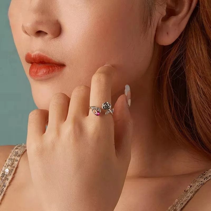 Liora Atelier Skeleton Hand & Rose Ring