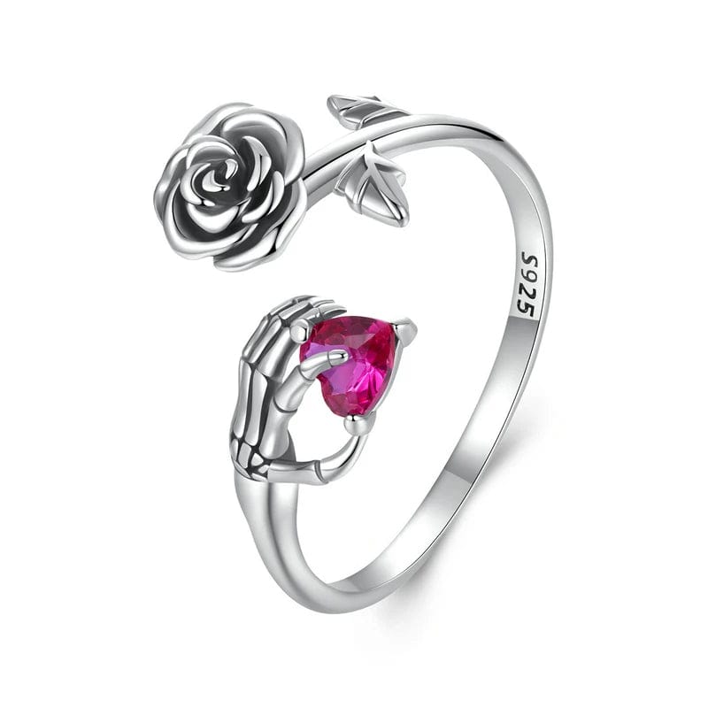 Liora Atelier Skeleton Hand & Rose Ring
