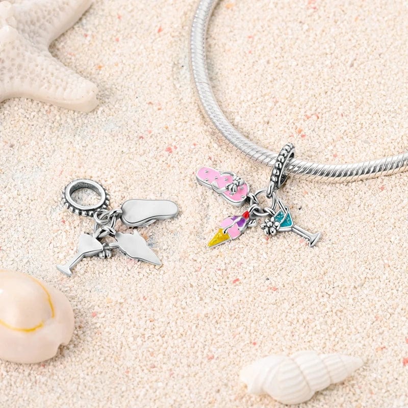 Liora Atelier Slipper, Ice cream & Cocktail Triple Dangle Charm