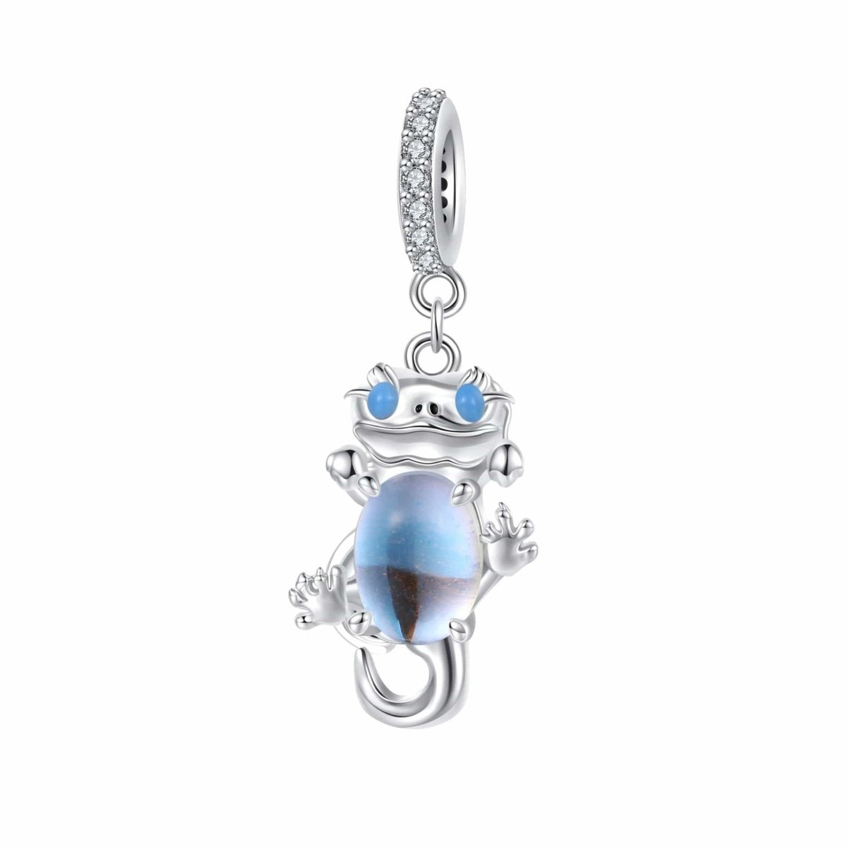 Liora Atelier Smiling Lizard with Gemstone Belly Dangle Charm