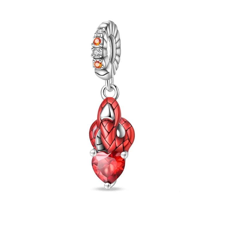 Liora Atelier Snake Knot Red Heart Dangle Charm
