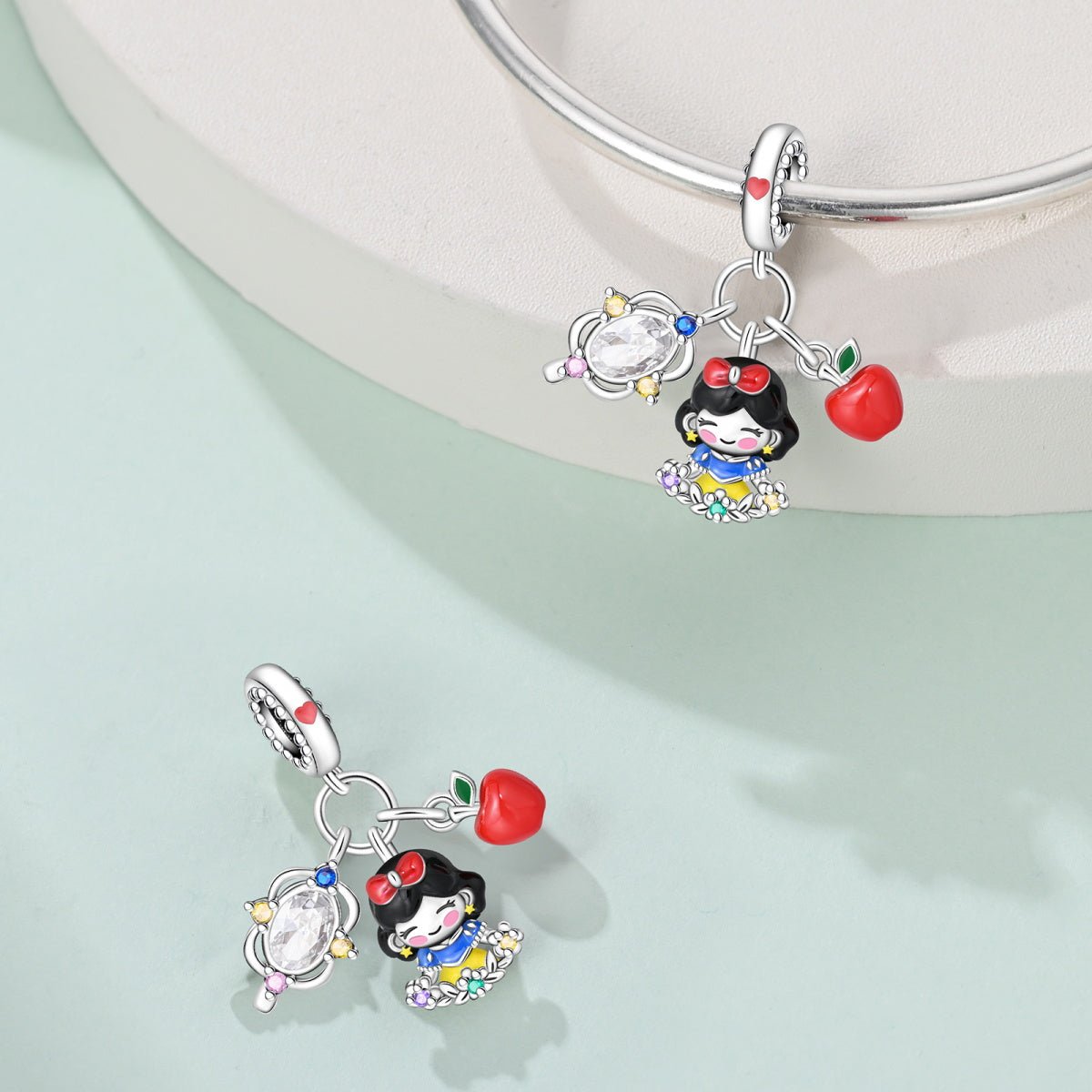 Liora Atelier Snow White with Apple, Mirror, & Flower Dangle Charm