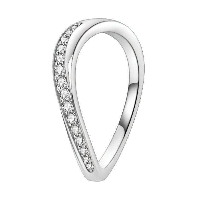 Liora Atelier Sophisticated Teardrop Crystal Accent Sterling Silver Ring