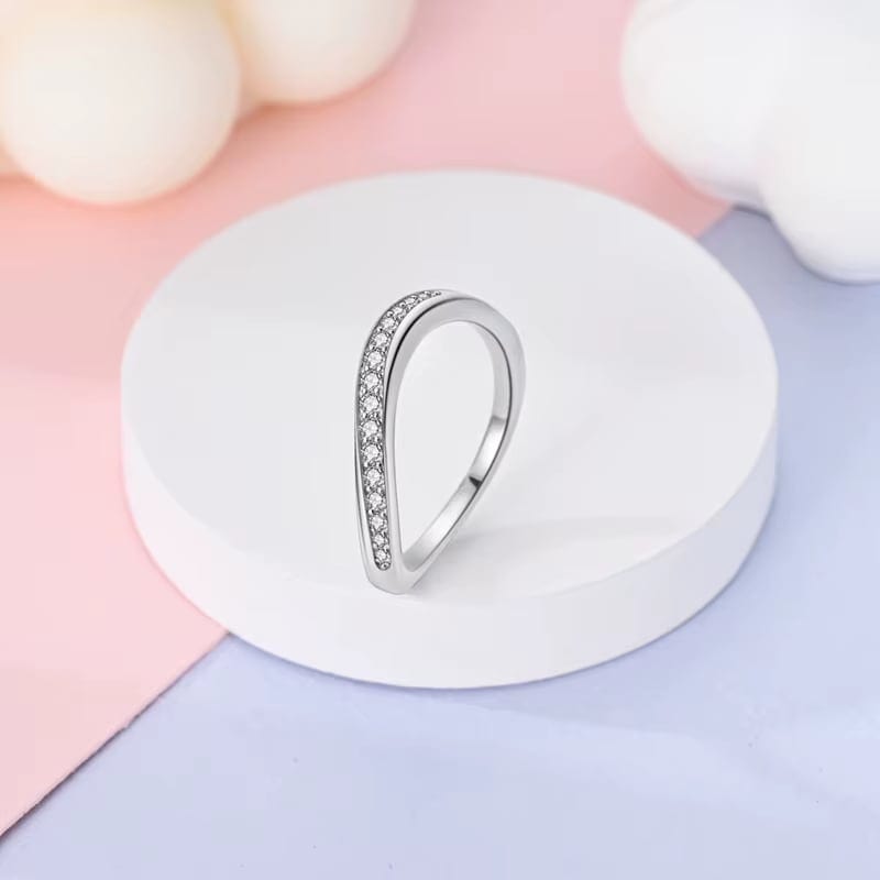 Liora Atelier Sophisticated Teardrop Crystal Accent Sterling Silver Ring