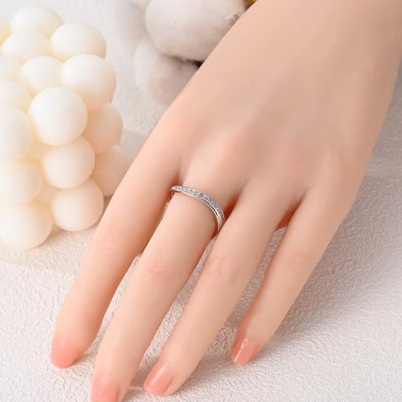 Liora Atelier Sophisticated Teardrop Crystal Accent Sterling Silver Ring
