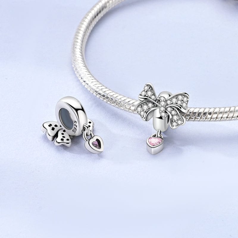 Liora Atelier Sparkling Bow with Pink Heart Charm