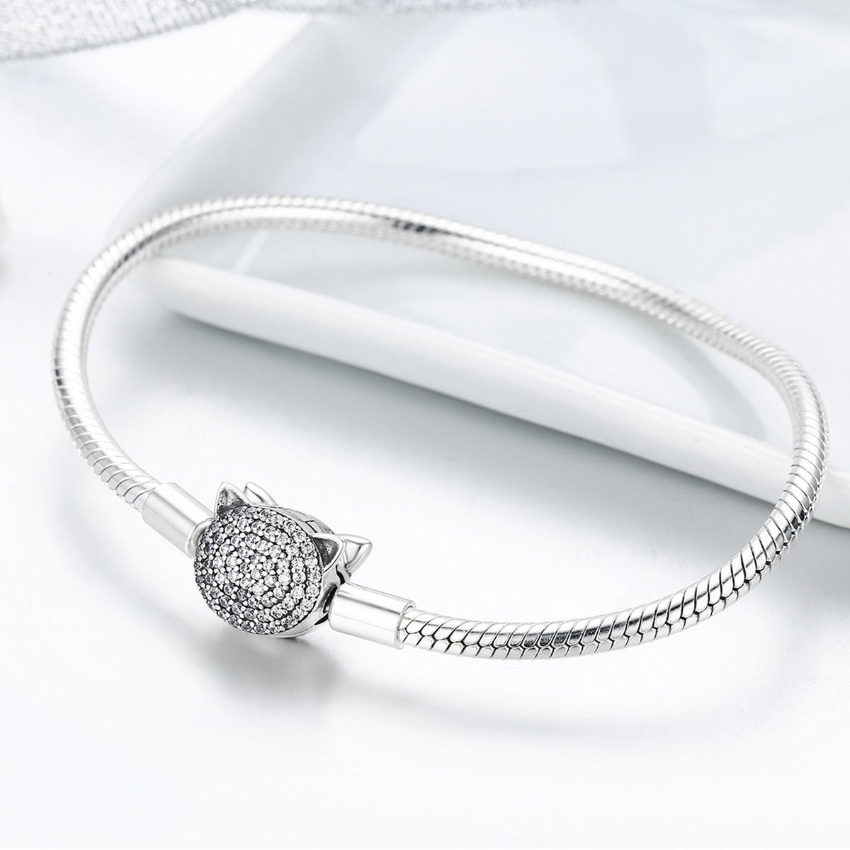 Liora Atelier Sparkling Cat Clasp Charm Bracelet
