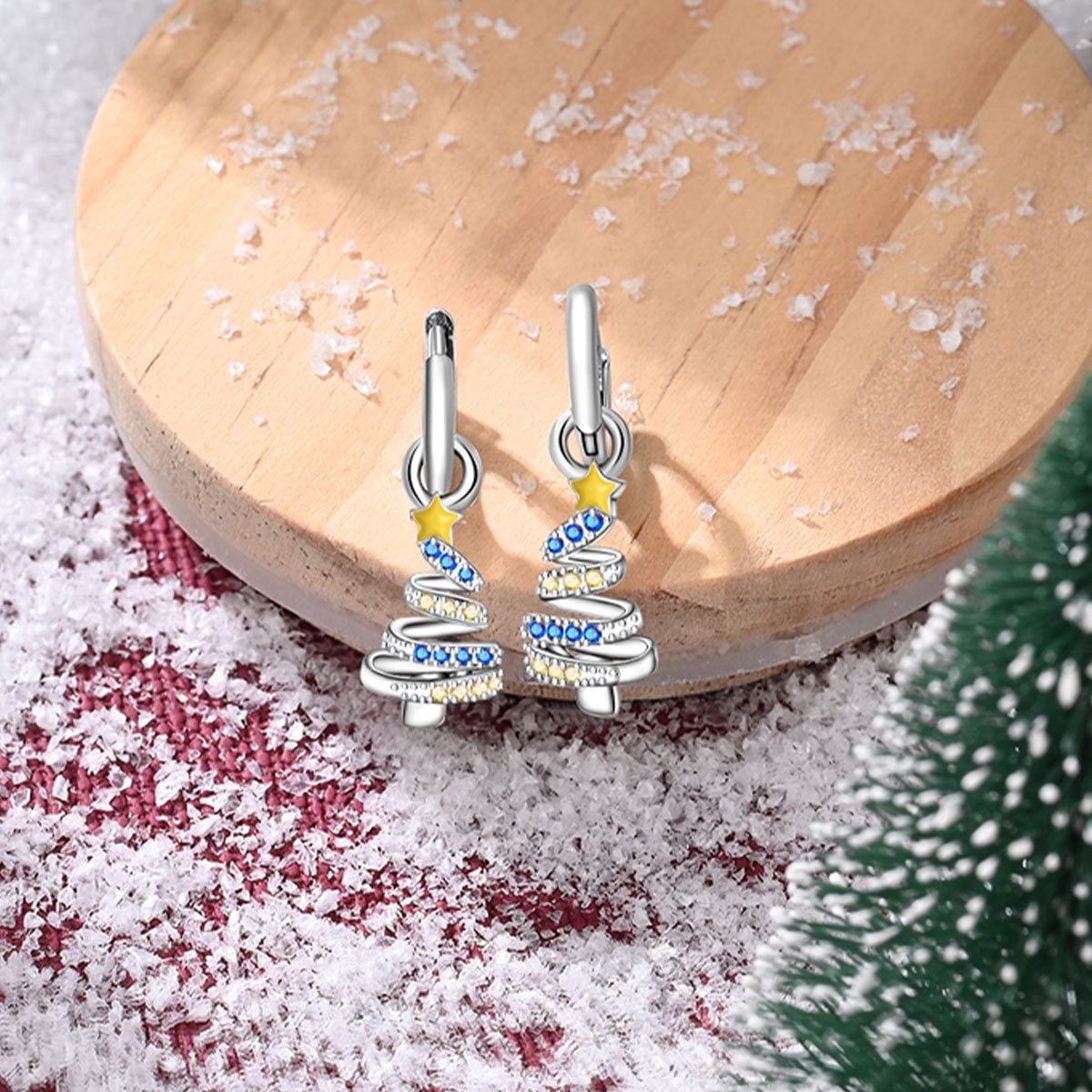 Liora Atelier Sparkling Christmas Tree Spiral Earrings