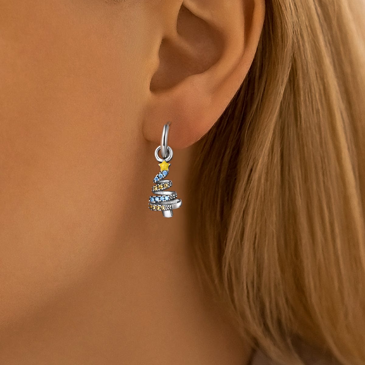 Liora Atelier Sparkling Christmas Tree Spiral Earrings