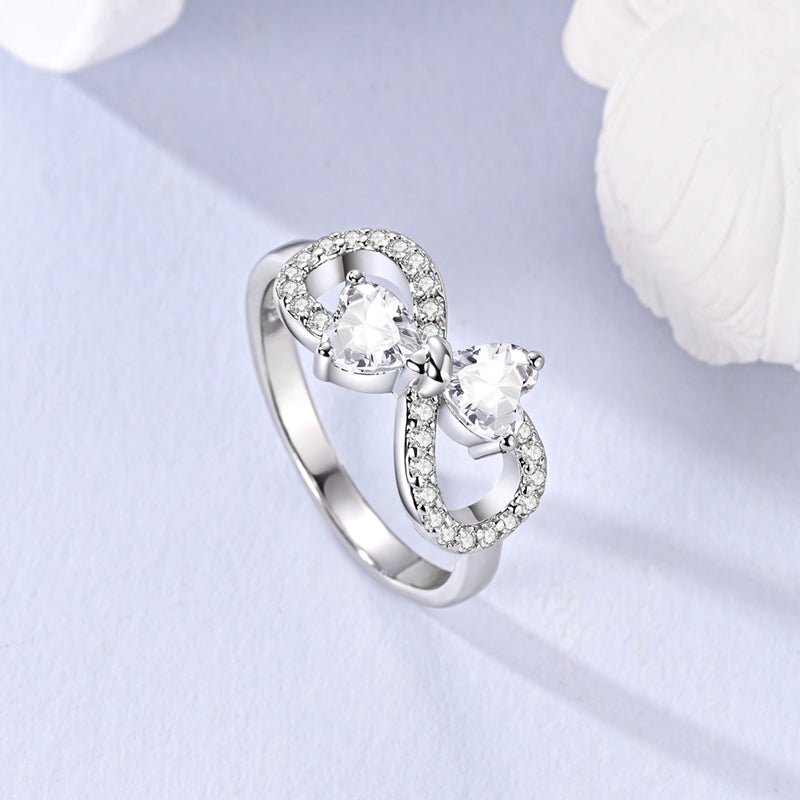 Liora Atelier Sparkling Double Heart Infinity Ring