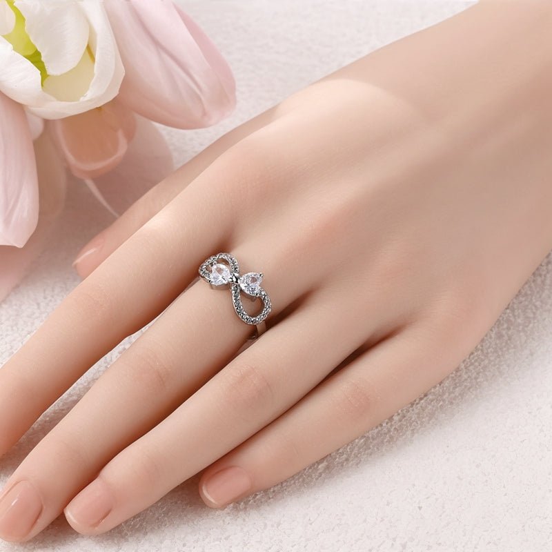 Liora Atelier Sparkling Double Heart Infinity Ring