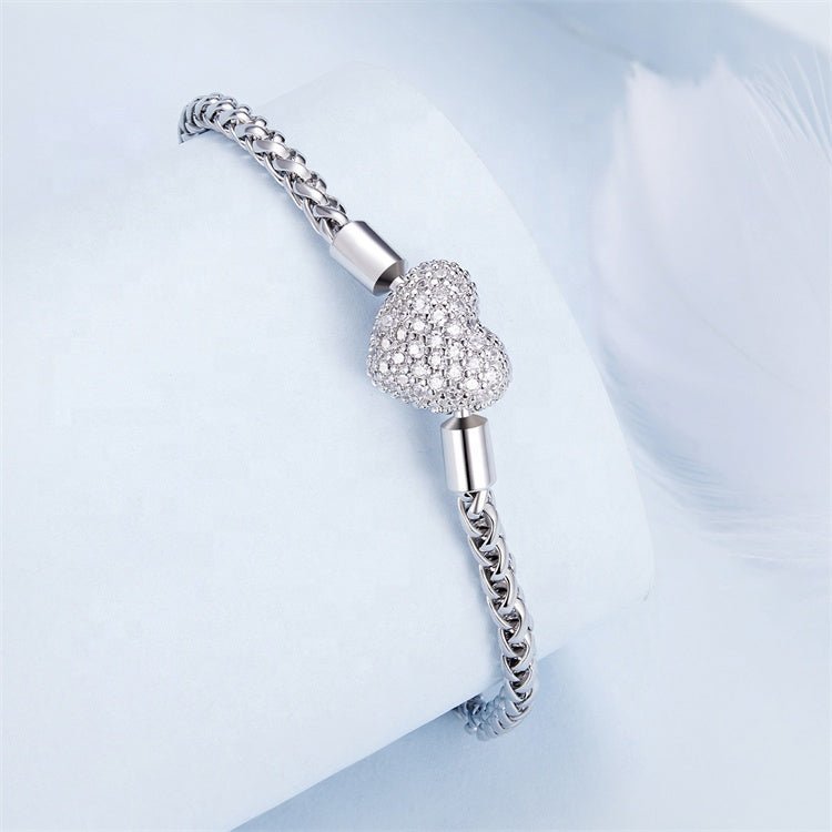 Liora Atelier Sparkling Heart Pavé Chain Bracelet