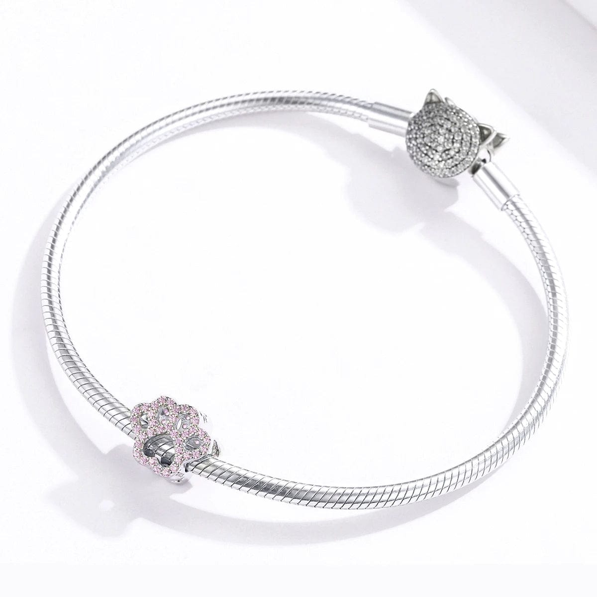 Liora Atelier Sparkling Pink Crystal Paw Print Charm