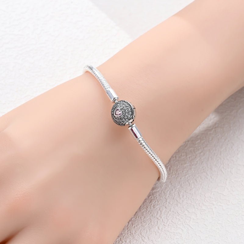 Liora Atelier Sparkling Pink Heart Charm Bracelet