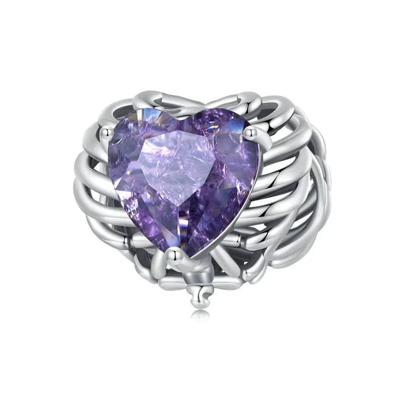 Liora Atelier Sparkling Purple Skull Heart Charm