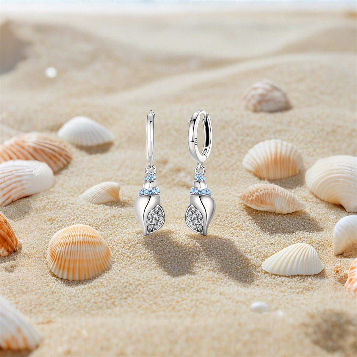 Liora Atelier Sparkling Seashell Hoop Earrings