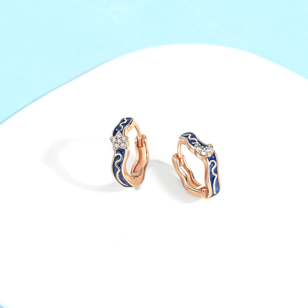 Liora Atelier Star & Moon Huggie Earrings with Enamel