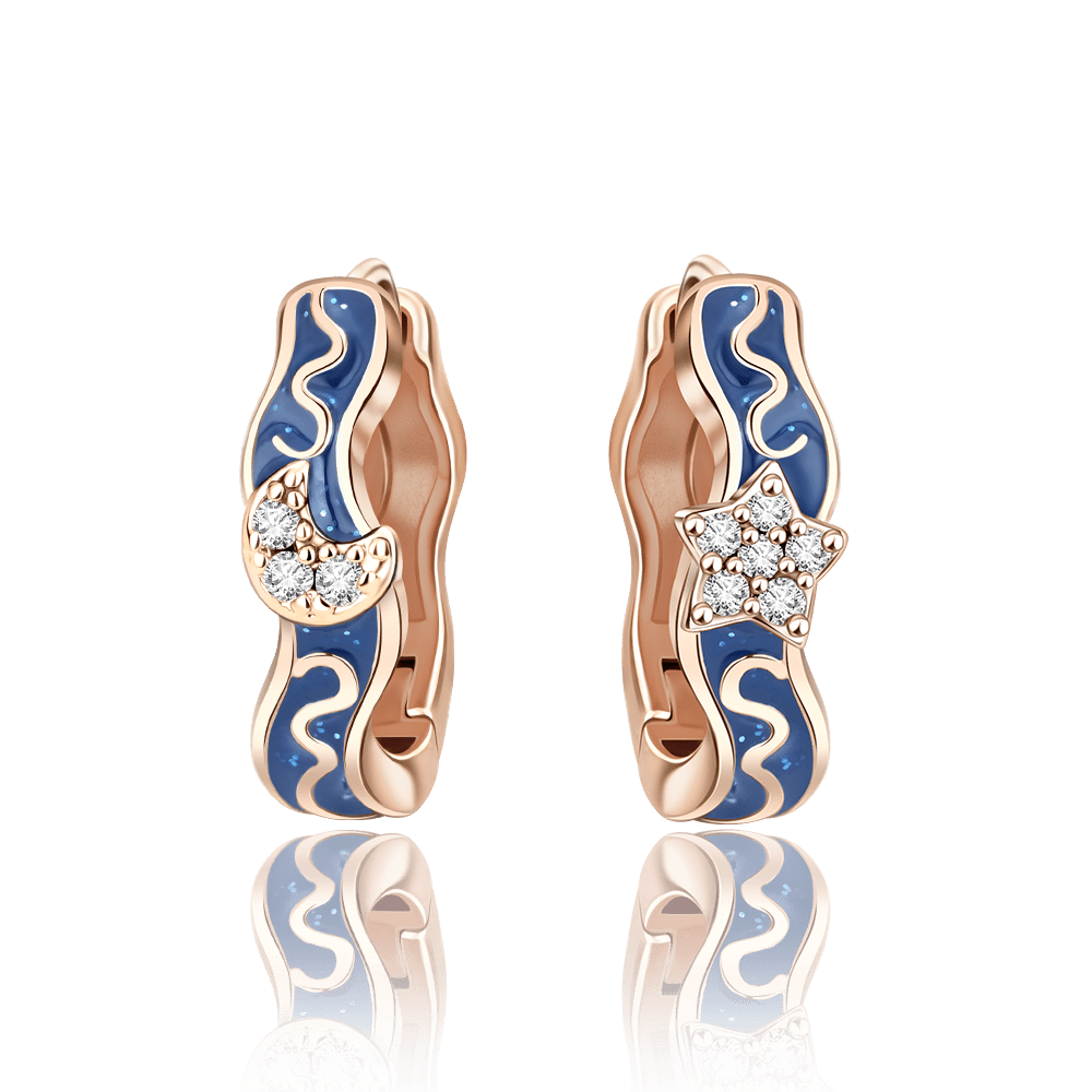 Liora Atelier Star & Moon Huggie Earrings with Enamel