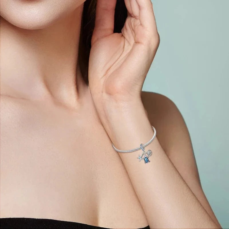 Liora Atelier Starfish, Sea Turtle and Sea Shell Triple Dangle Charm