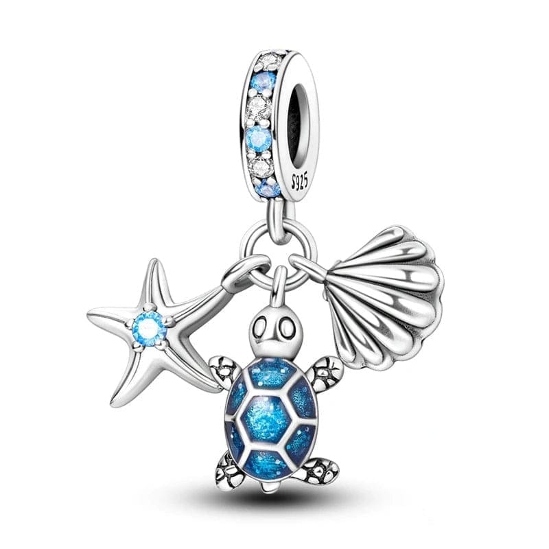 Liora Atelier Starfish, Sea Turtle and Sea Shell Triple Dangle Charm