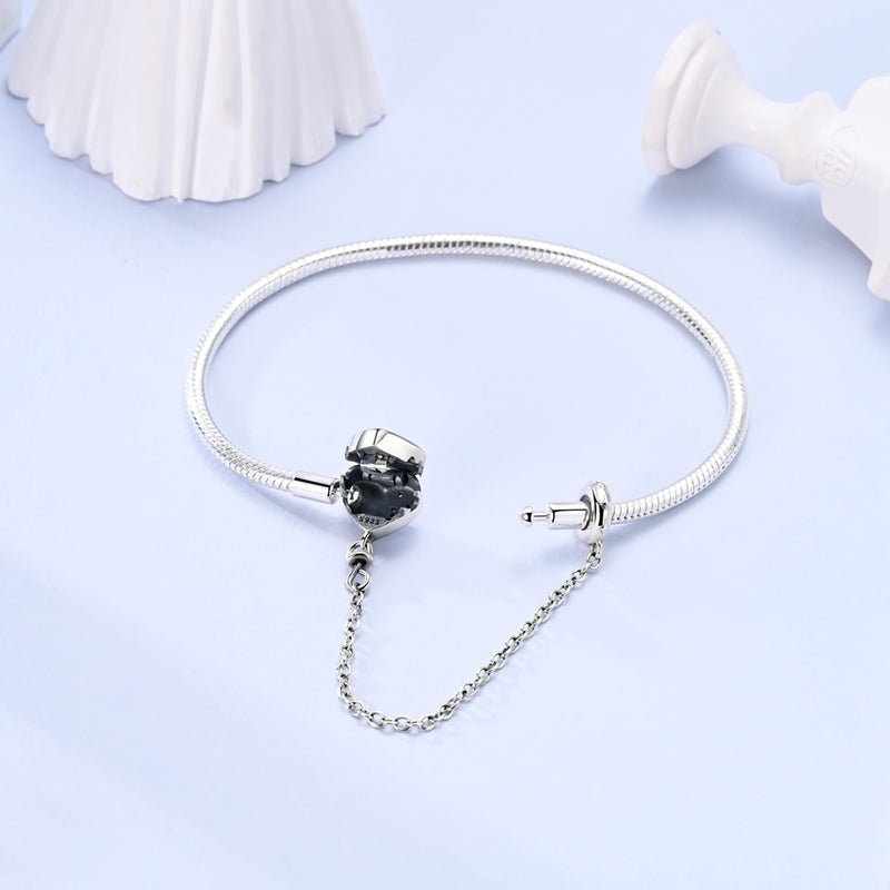 Liora Atelier Starry Night Heart Charm Bracelet with Safety Chain