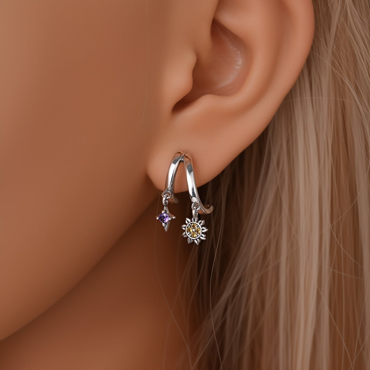 Liora Atelier Sun & Moon Hoop Earrings