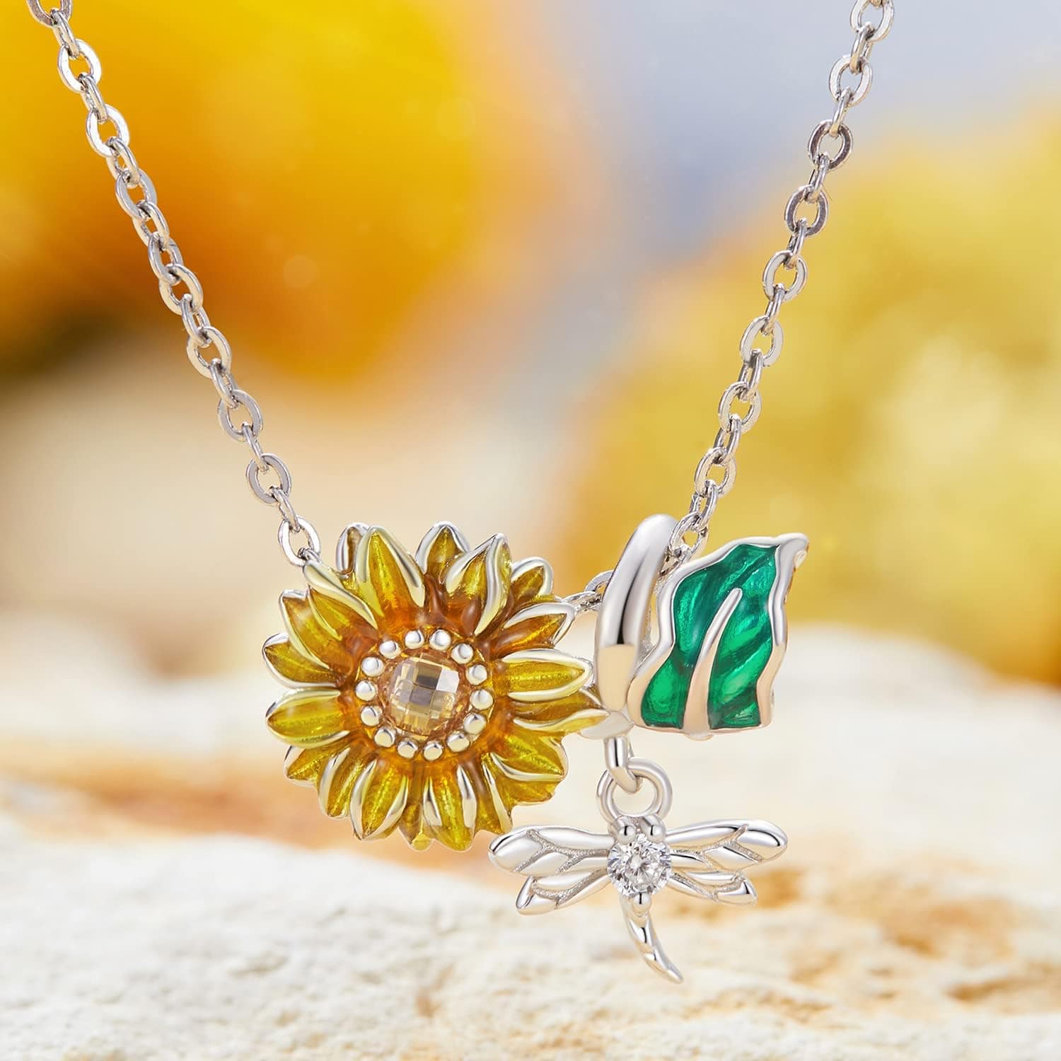 Liora Atelier Sunflower & Dragonfly Garden Charm