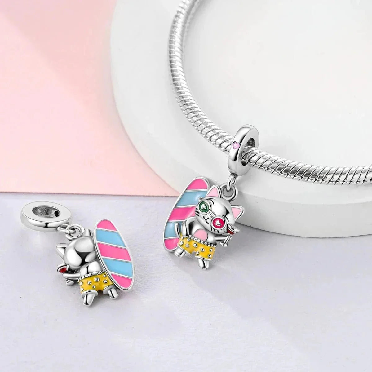 Liora Atelier Surfer Cocktail Cat Summer Dangle Charm