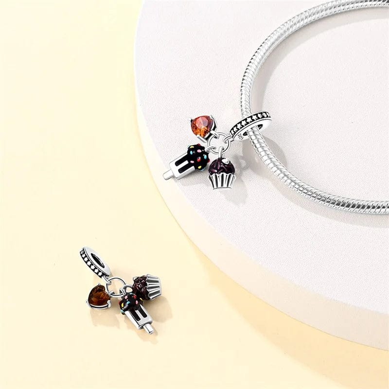 Liora Atelier Triple Chocolate Ice Cream Cake Dangle Charm