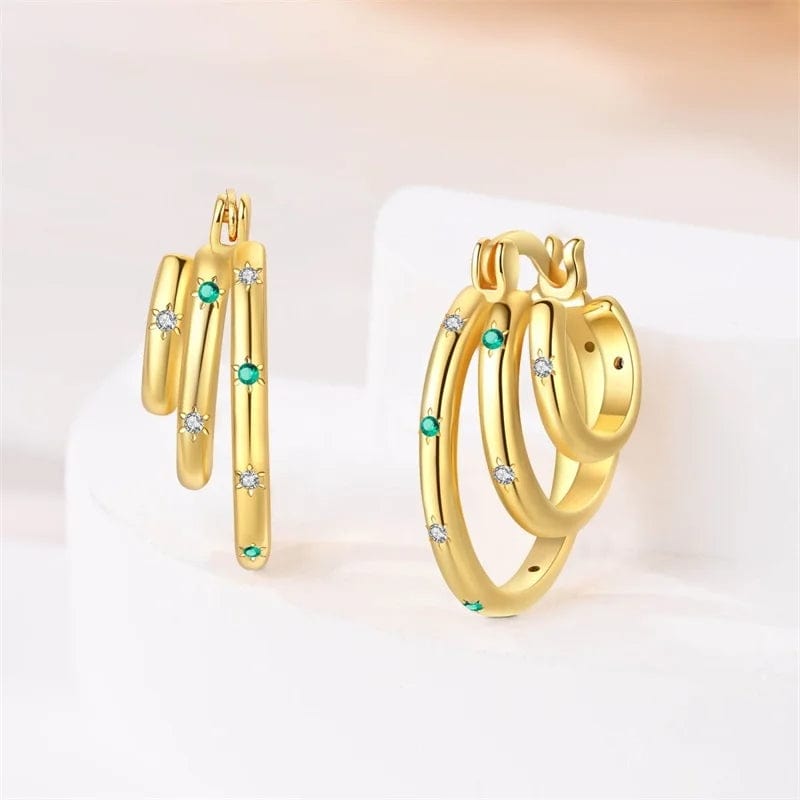 Liora Atelier Triple - Layered Gold Hoop Earrings
