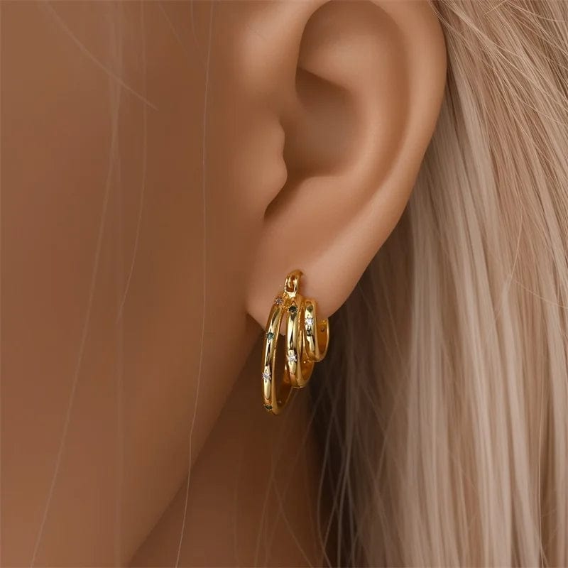 Liora Atelier Triple - Layered Gold Hoop Earrings