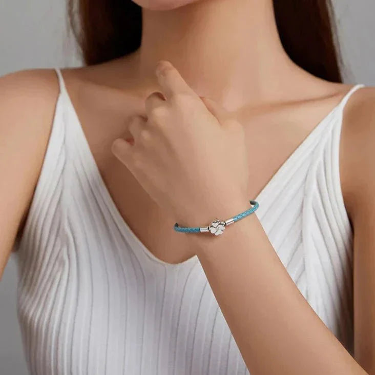 Liora Atelier Turquoise Lucky Clover Leather Charm Bracelet
