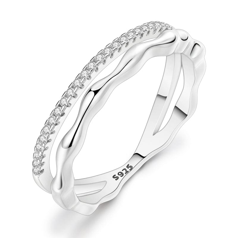 Liora Atelier Twisted Flow Sparkling Sterling Silver Band
